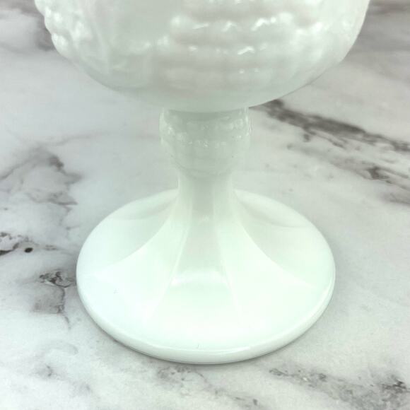Indiana Glass Colony Harvest Milk Glass Footed Water/Wine Goblets Glasses 5 pcs - Picture 6 of 10